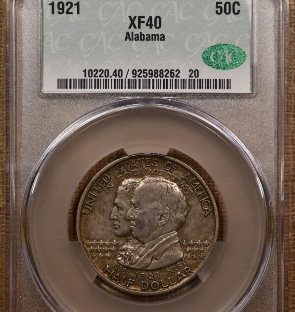 1921 Alabama Silver Commemorative CACG XF40 - Image 3