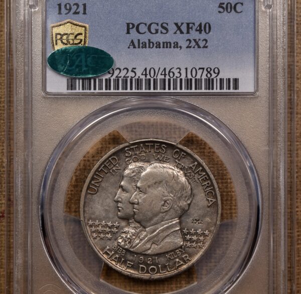 1921 Alabama 2x2 Silver Commemorative PCGS XF40 CAC - Image 3