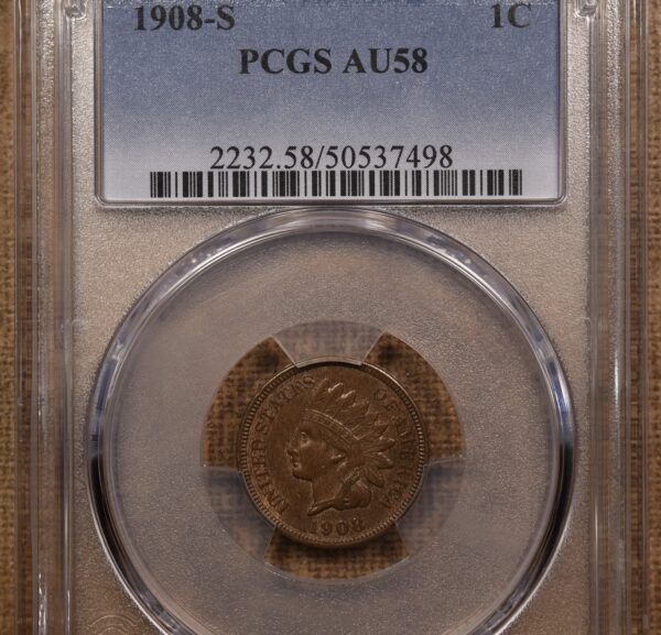 1908-S Indian Cent PCGS AU58 - Image 3