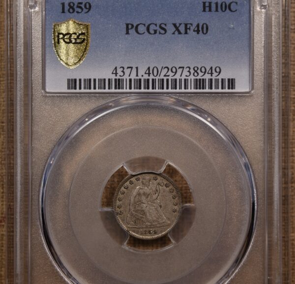 1859 Liberty Seated Half Dime PCGS XF40 - Image 3