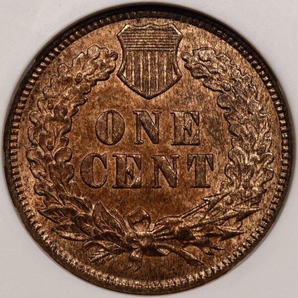 1876 Indian Cent old ANACS MS65 RB - Image 2