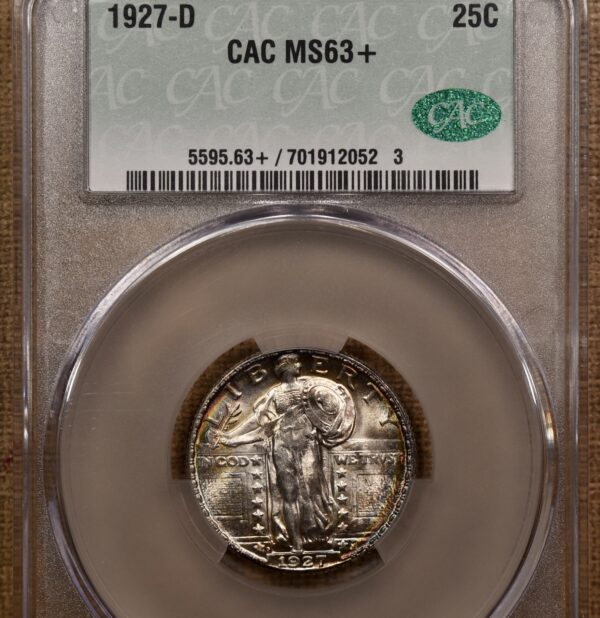 1927-D Standing Liberty Quarter CACG MS63+ - Image 5