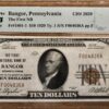 1929 $10 Type 1 National, Bangor, PA Ch# 2659 PMG AU55 EPQ