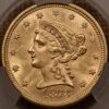 1873 $2.50 Open 3 Liberty Head Quarter Eagle CACG MS63