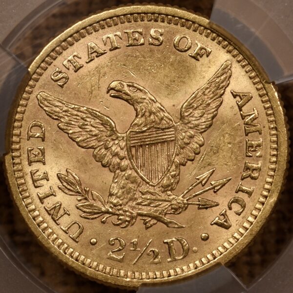 1873 $2.50 Open 3 Liberty Head Quarter Eagle CACG MS63 - Image 2