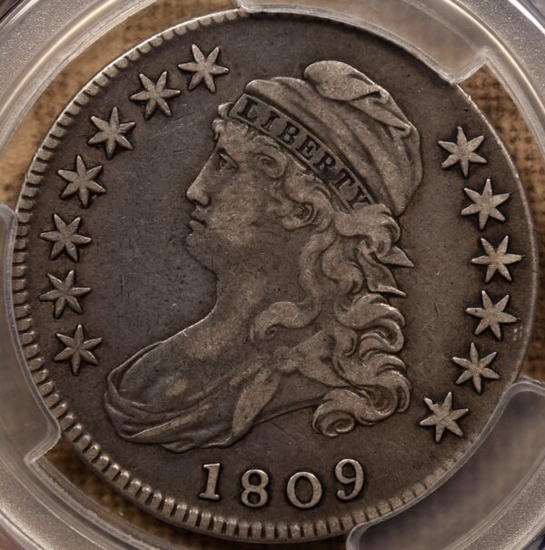 1809 O.114a R5 Capped Bust Half Dollar PCGS VF25 CAC, ex. Brunner