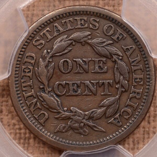 1846 Tall Date N-16 R4 Braided Hair Cent PCGS XF40BN - Image 2