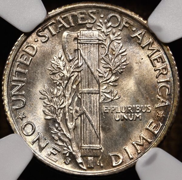 1940-S Mercury Dime NGC MS66 CAC, wild album tone - Image 2