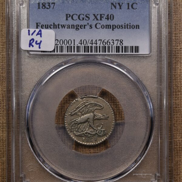 1837 1/A R4 New York Feuchtwanger's Composition Cent PCGS XF40 - Image 3