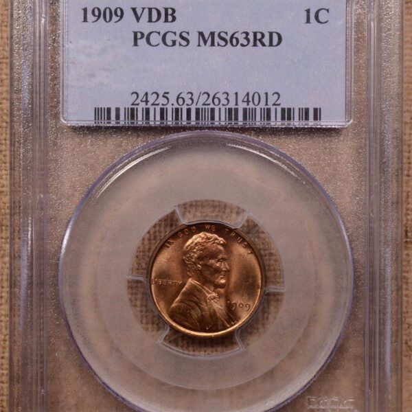 1909 VDB Lincoln Cent PCGS MS63 RD - Image 3