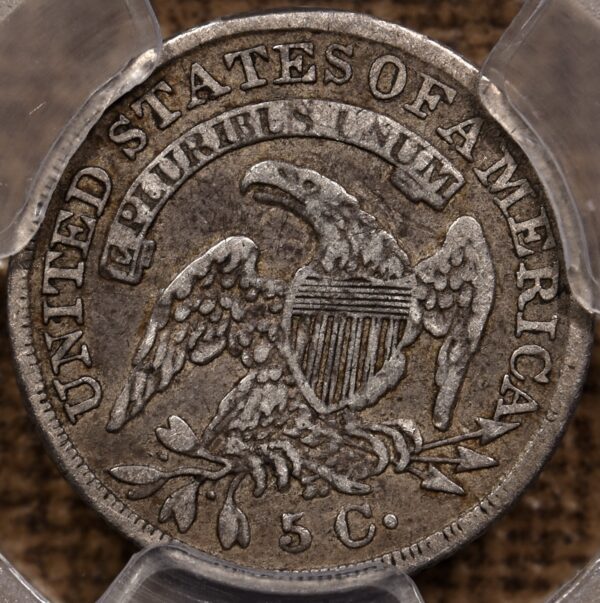 1835 LM-11 R4 Small Date, Small 5C Capped Bust Half Dime PCGS F15 - Image 2