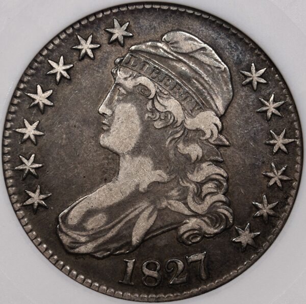 1827 O.140a R5 Square Base 2 Capped Bust Half Dollar old ANACS XF40