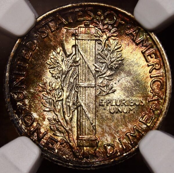 1935 Mercury Dime NGC MS64 FB, Album color...WOW! - Image 4