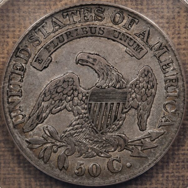 1827 O.120 R5 Square Base 2 Capped Bust Half Dollar ANACS XF40 - Image 2