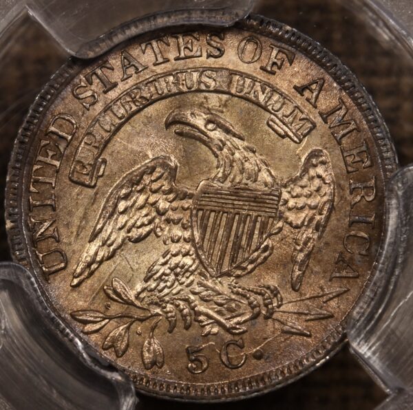 1836 LM-5 Small 5C Capped Bust Half Dime PCGS MS64 - Image 6