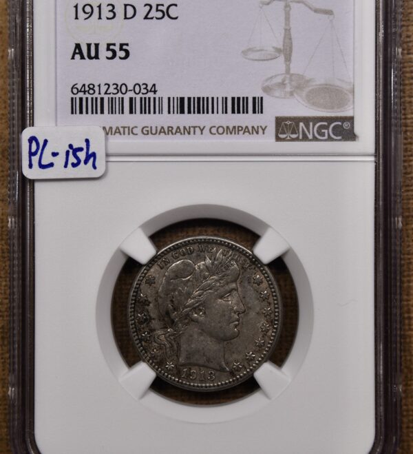 1913-D Barber Quarter NGC AU55, PL-ish - Image 3