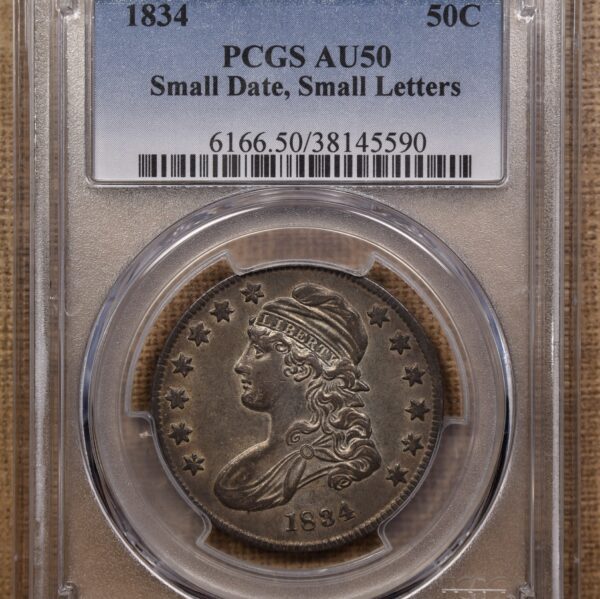 1834 O.114 Small Date, Small Letters Capped Bust Half Dollar PCGS AU50 - Image 3