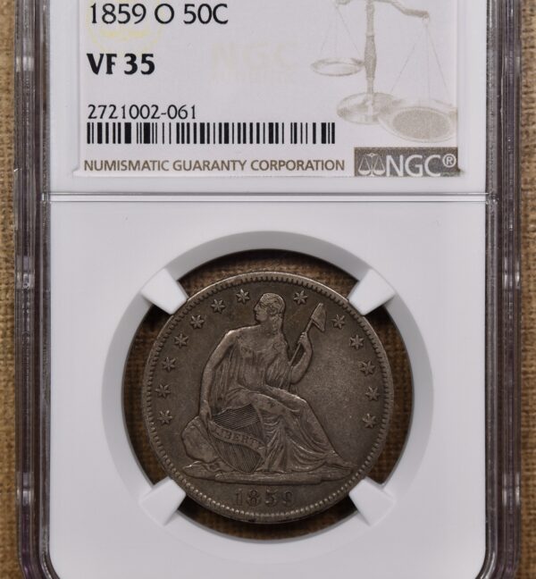 1859-O WB-5 Seated Liberty Half Dollar NGC VF35 - Image 3