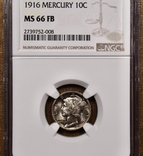 1916 Mercury Dime NGC MS66 FB - Image 3