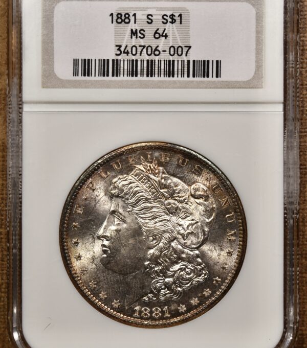 1881-S Morgan Dollar NGC MS64 Fatty, gem! - Image 3