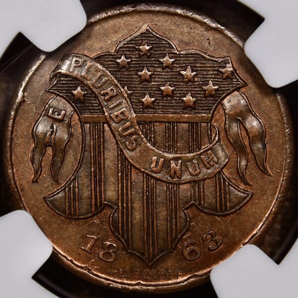 1863 Civil War Store Card, New York, NY, Staudinger's F-630BS-1a NGC MS65 BN - Image 2