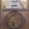 1858 Liberty Seated Half Dollar ANACS AU50 - Image 3