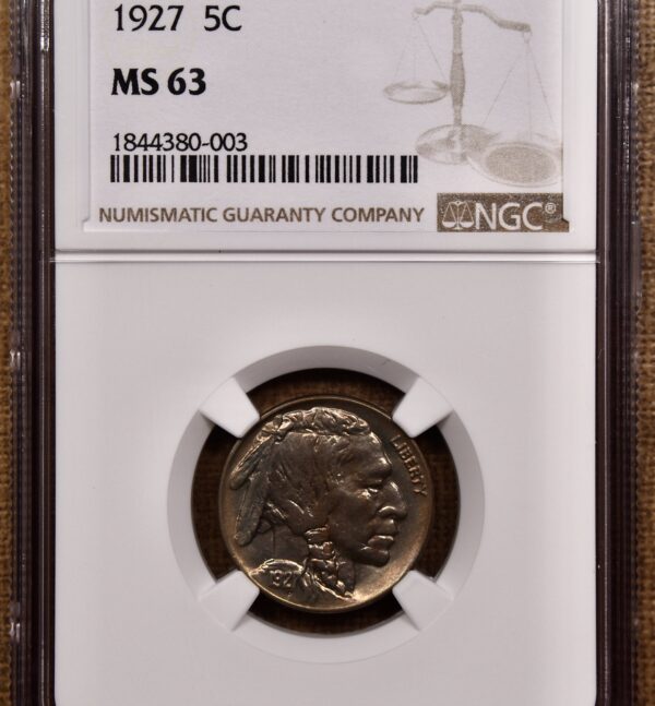 1927 Buffalo Nickel NGC MS63, great album color - Image 3