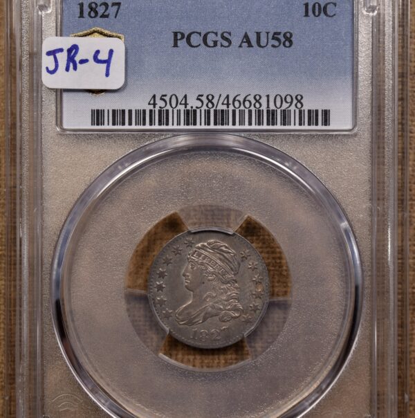 1827 JR-4 Capped Bust Dime PCGS AU58 - Image 3