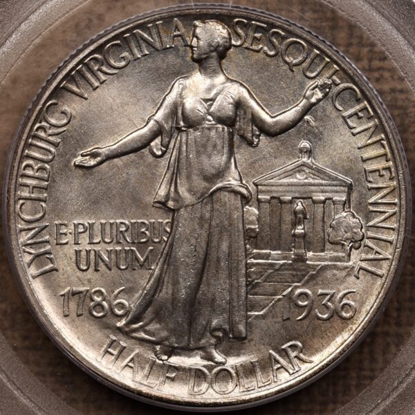 1936 Lynchburg Silver Commemorative PCGS MS63 - Image 2