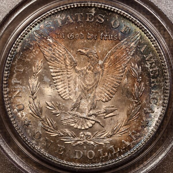 1878-S Morgan Dollar PCGS MS62 OGH, Wowzah color - Image 2