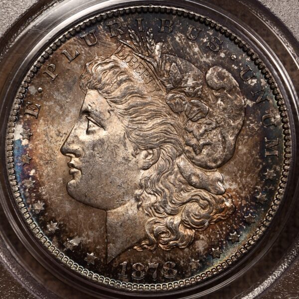 1878-S Morgan Dollar PCGS MS62 OGH, Wowzah color - Image 4