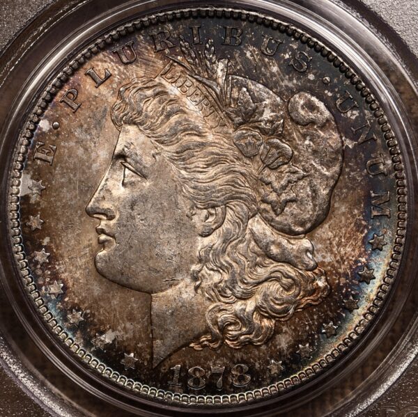 1878-S Morgan Dollar PCGS MS62 OGH, Wowzah color - Image 5