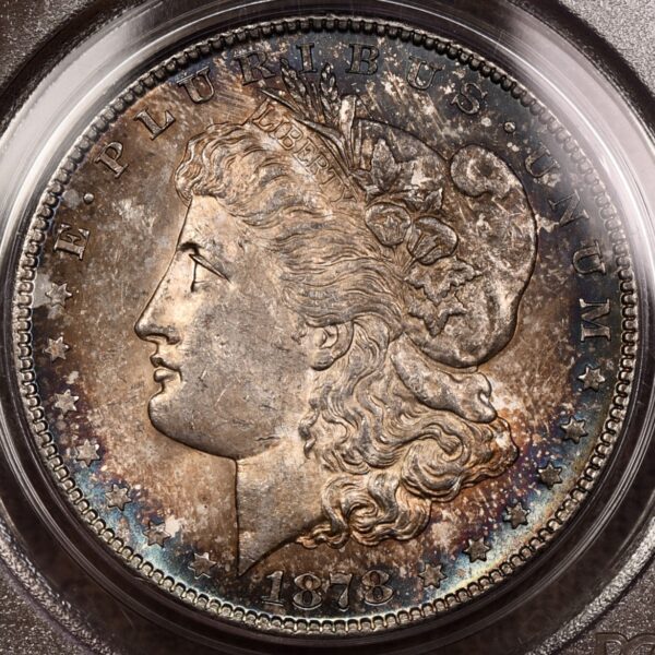 1878-S Morgan Dollar PCGS MS62 OGH, Wowzah color - Image 6