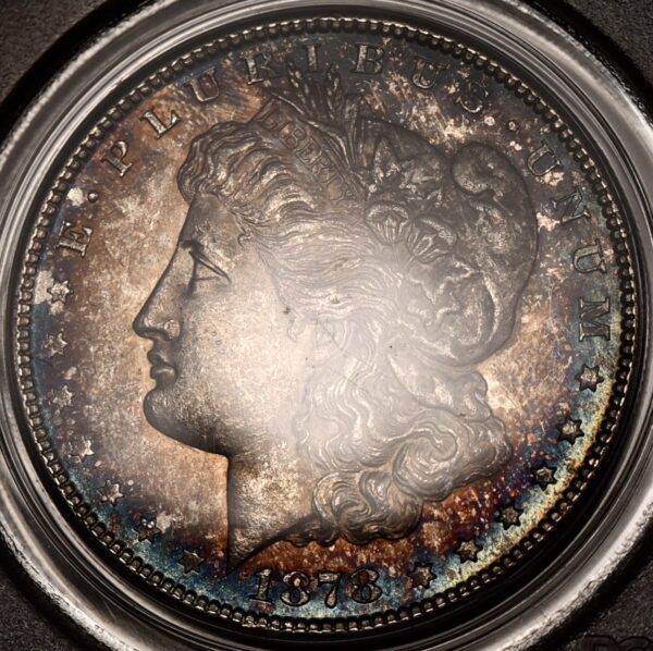 1878-S Morgan Dollar PCGS MS62 OGH, Wowzah color - Image 7