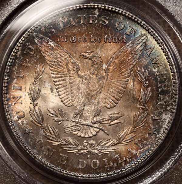 1878-S Morgan Dollar PCGS MS62 OGH, Wowzah color - Image 8