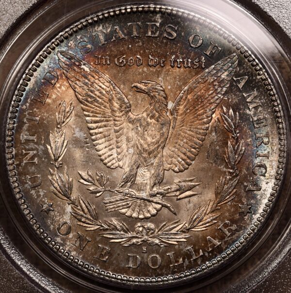 1878-S Morgan Dollar PCGS MS62 OGH, Wowzah color - Image 9