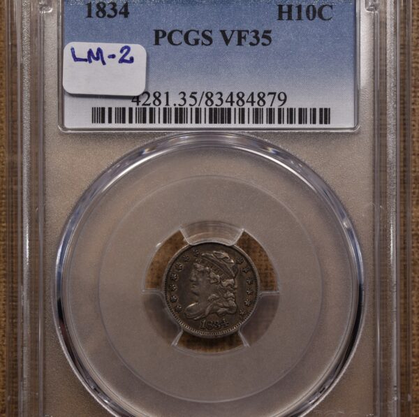 1834 LM-2 Capped Bust Half Dime PCGS VF35, ex. Bugert - Image 3