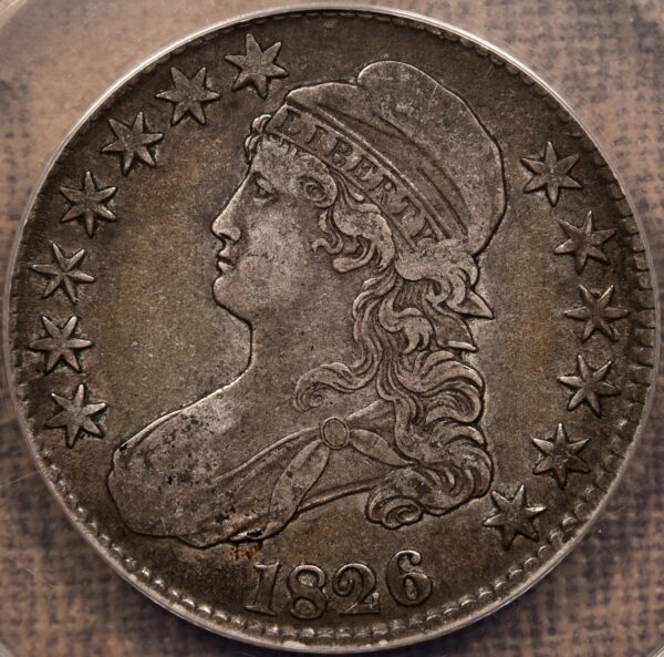 1826 O.106 Capped Bust Half Dollar ANACS VF25