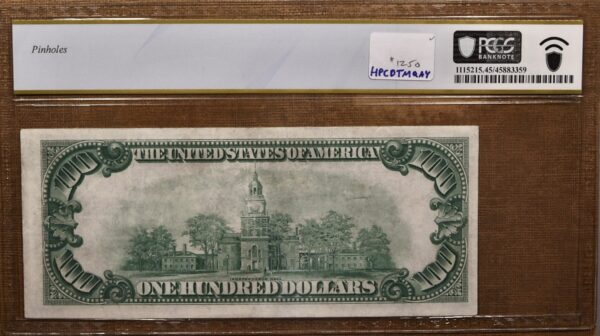 1928 $100 Federal Reserve Star Note Chicago Fr-2150-G* PCGS Banknote XF45 - Image 2