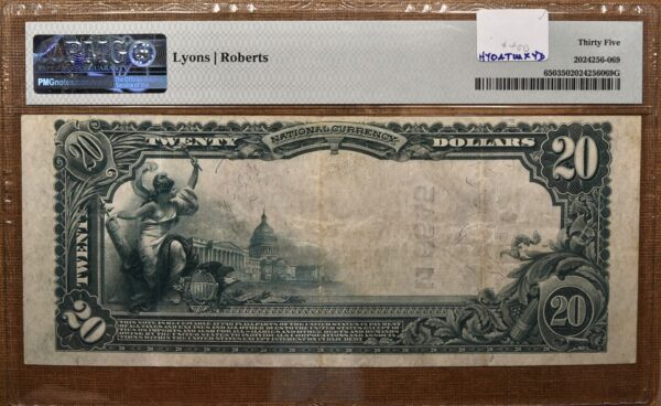 1902 $20 Plain Back, The Merchants National Bank of, Allentown, PA Ch# 6645 PMG 35 - Image 2