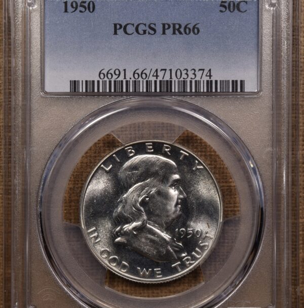 1950 Proof Franklin Half Dollar PCGS PR66 - Image 3