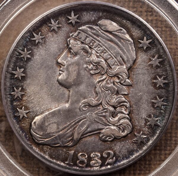 1832 O.113a Small Letters Capped Bust Half Dollar PCGS AU55 CAC