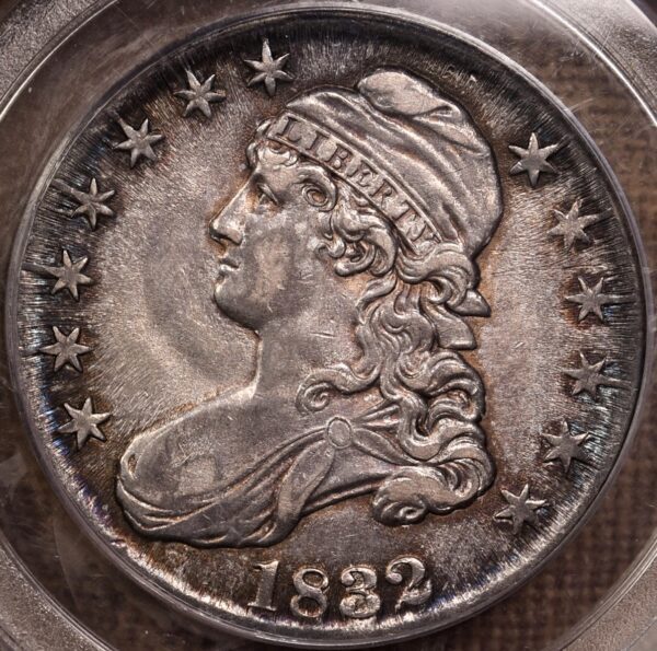 1832 O.113a Small Letters Capped Bust Half Dollar PCGS AU55 CAC - Image 5