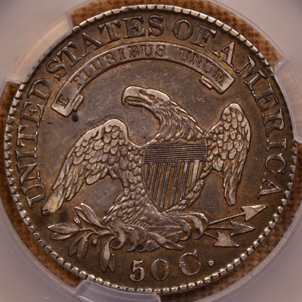 1827 O.126 Square Base 2 Capped Bust Half Dollar CACG XF45 - Image 2