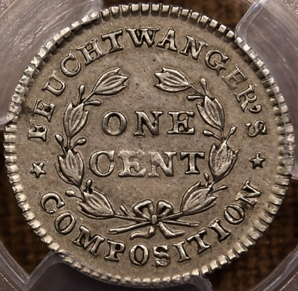 1837 HT-268 6/I Feuchtwanger Cent PCGS AU53 - Image 2