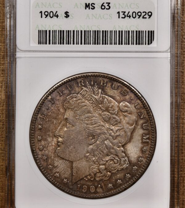 1904 Morgan Dollar old ANACS MS63 - Image 3