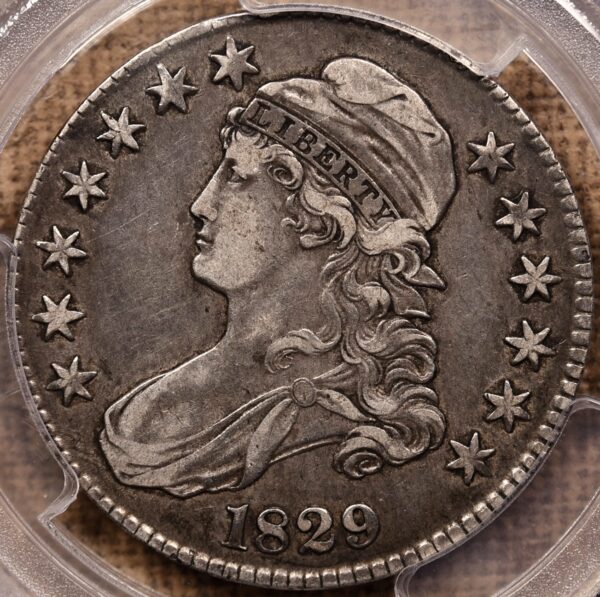 1829 O.107b R6+? Capped Bust Half Dollar PCGS XF40 CAC, ex. Brunner