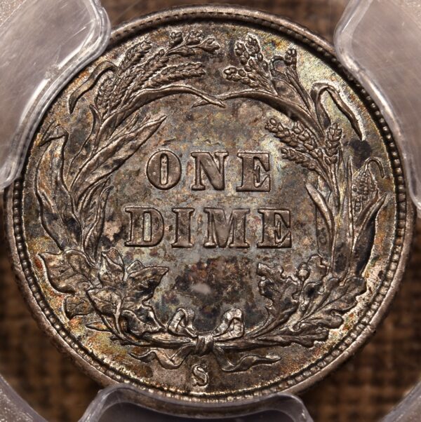 1892-S Barber Dime PCGS MS64, PQ - Image 2