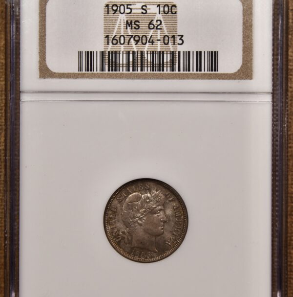 1905-S Barber Dime NGC MS62 - Image 3