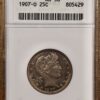 1907-O Barber Quarter old ANACS AU58 - Image 3
